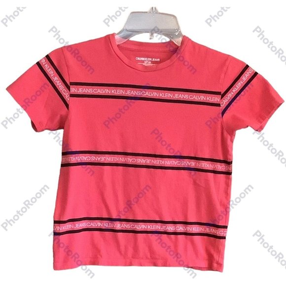 Calvin Klein Jeans Boys Size 8 Small Red Tee T-shirt - Picture 1 of 4
